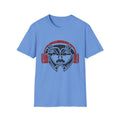 Retro Tribal Mask Graphic T-Shirt with Headphones