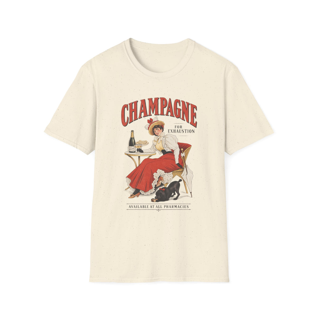 Champagne for Exhaustion Vintage Graphic T-Shirt