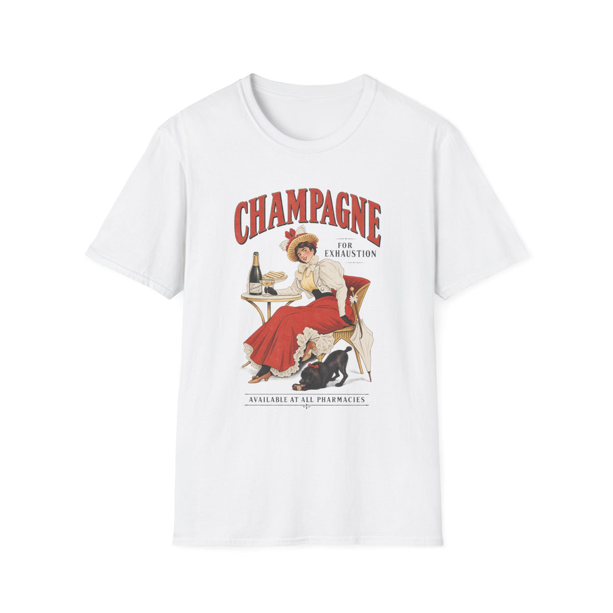 Champagne for Exhaustion Vintage Graphic T-Shirt