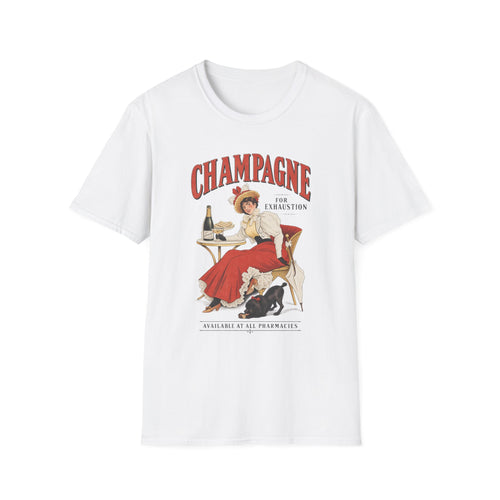 Champagne for Exhaustion Vintage Graphic T-Shirt