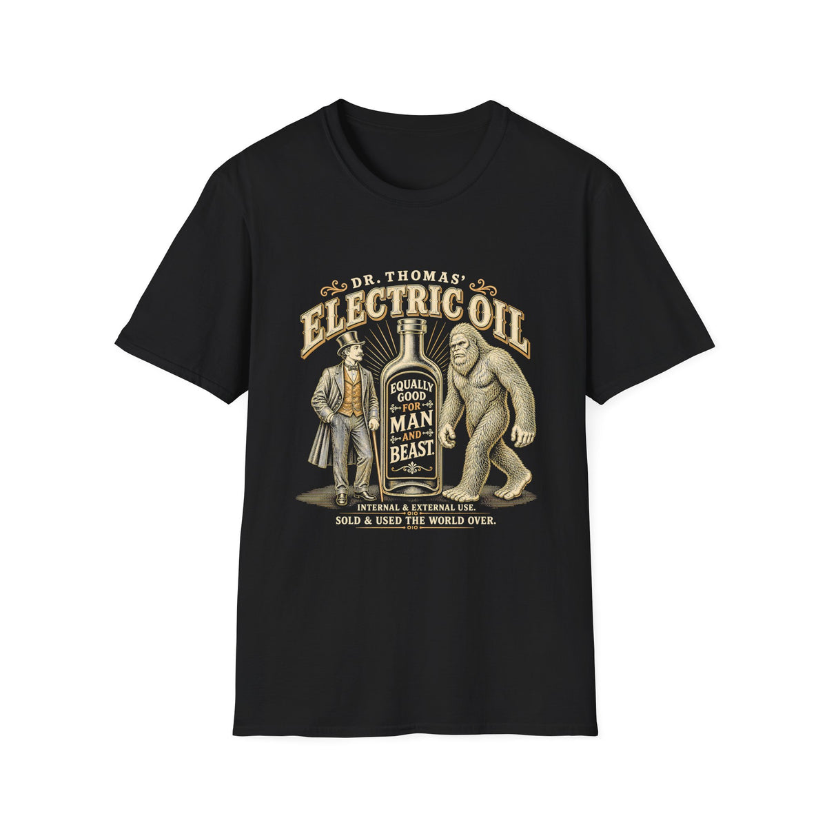 Dr. Thomas' Electric Oil — Man vs. Bigfoot T-Shirt
