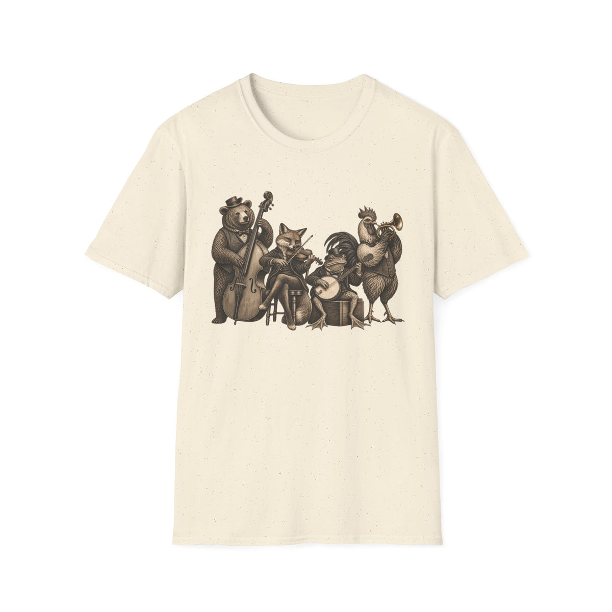 Animal Jazz Band T-Shirt — Vintage Woodland Musician Graphic Tee