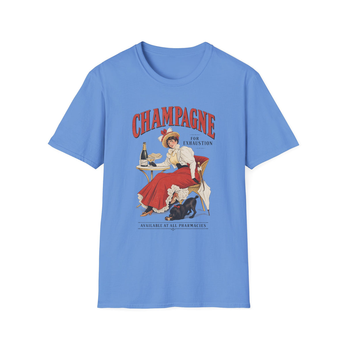 Champagne for Exhaustion Vintage Graphic T-Shirt