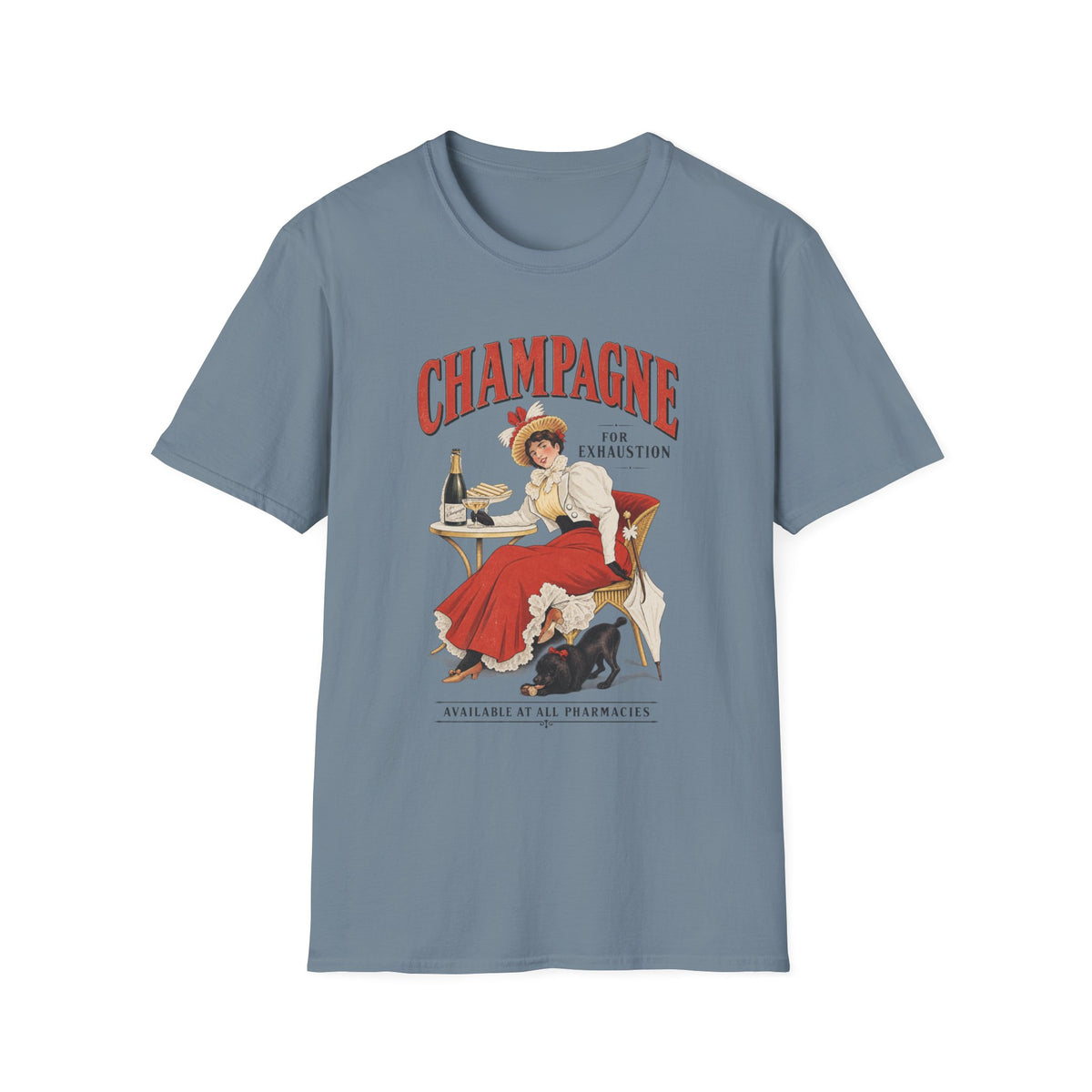Champagne for Exhaustion Vintage Graphic T-Shirt