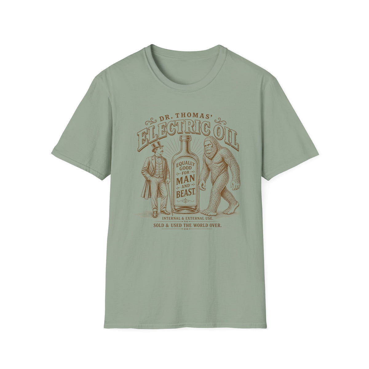 Dr. Thomas' Electric Oil — Man vs. Bigfoot T-Shirt