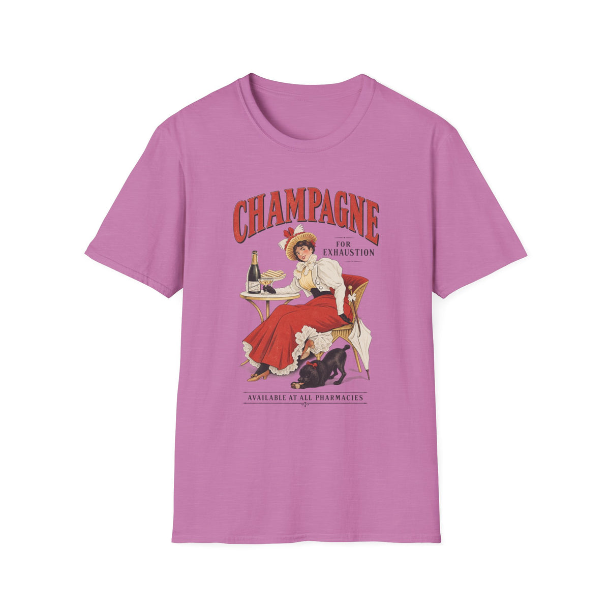 Champagne for Exhaustion Vintage Graphic T-Shirt
