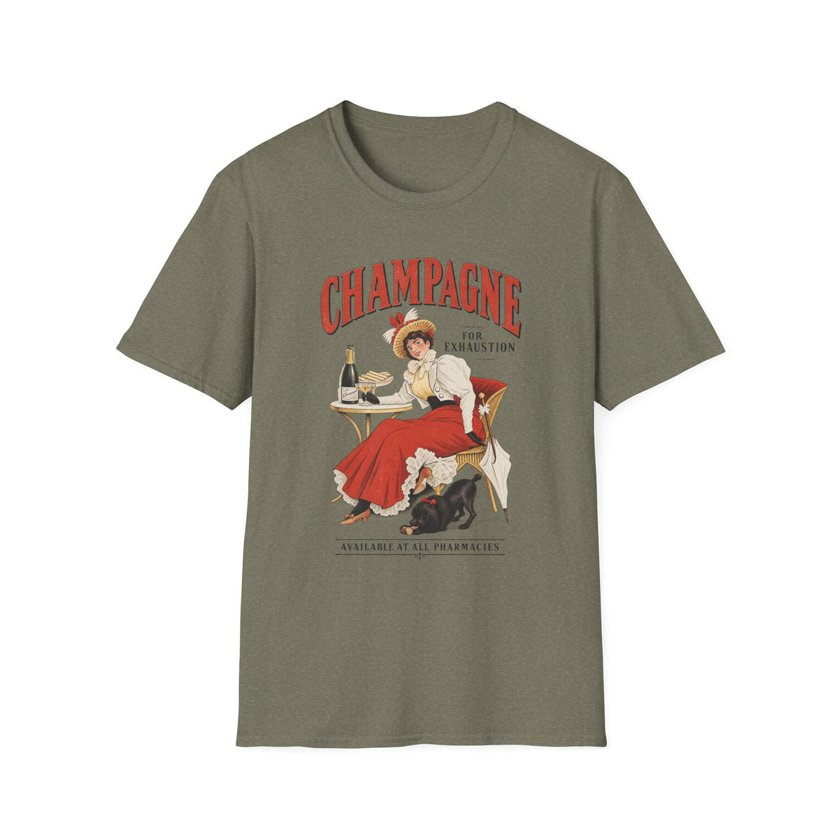 Champagne for Exhaustion Vintage Graphic T-Shirt