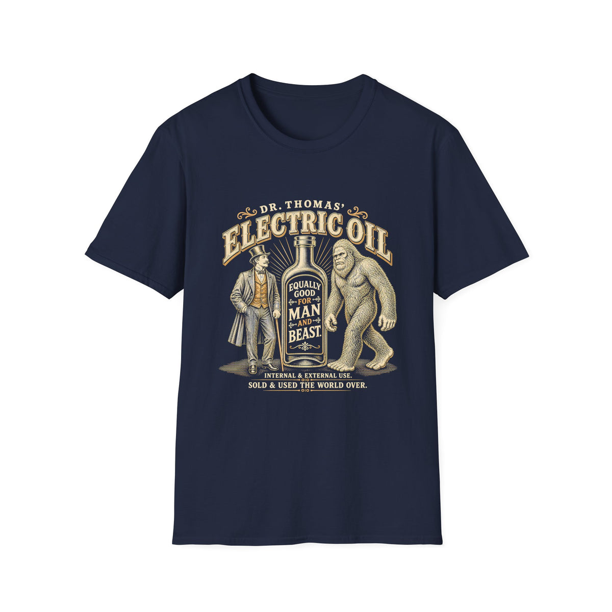 Dr. Thomas' Electric Oil — Man vs. Bigfoot T-Shirt