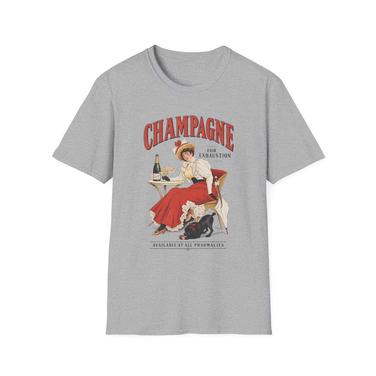 Champagne for Exhaustion Vintage Graphic T-Shirt